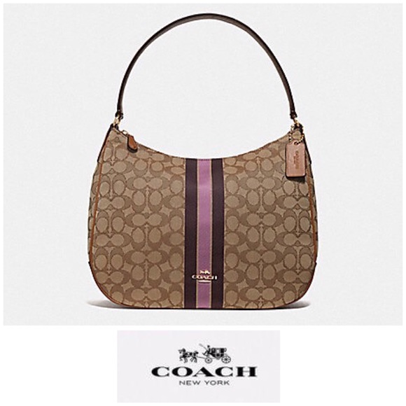 🌺SALE COACH HOBO SIGNATURE JACQUARD W/STRIPE BAG - Picture 8 of 8